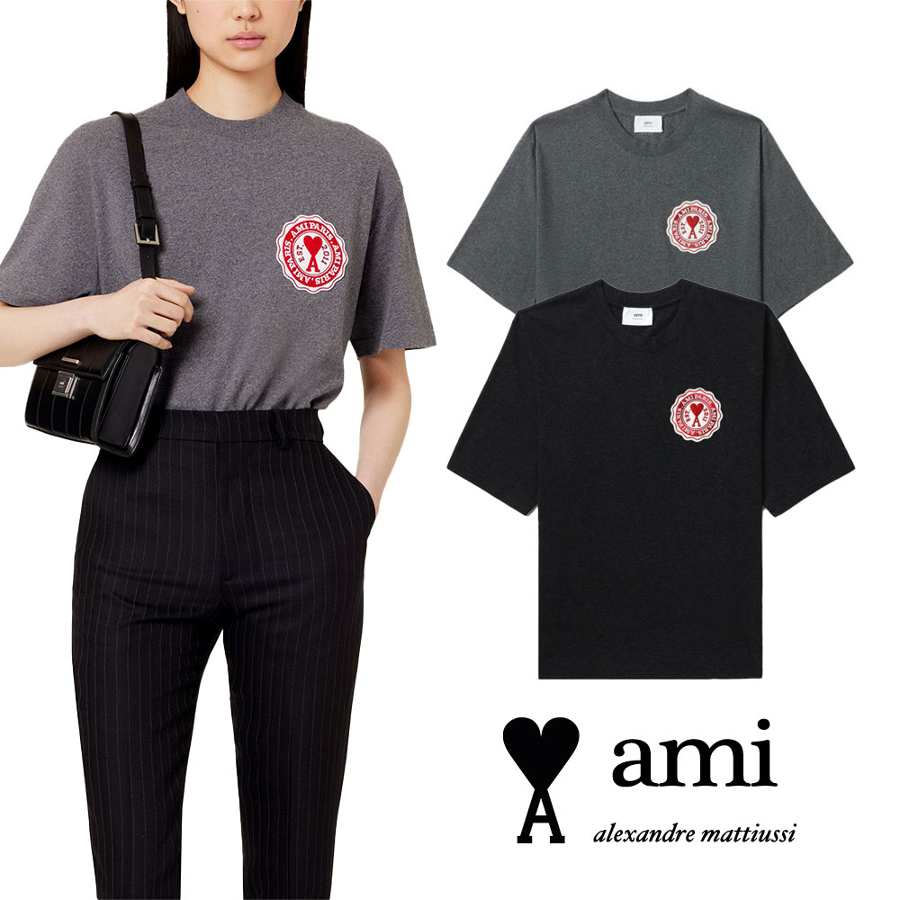 楽天市場】AMI アミ パリス パッチ Tシャツ ボクシーフィット