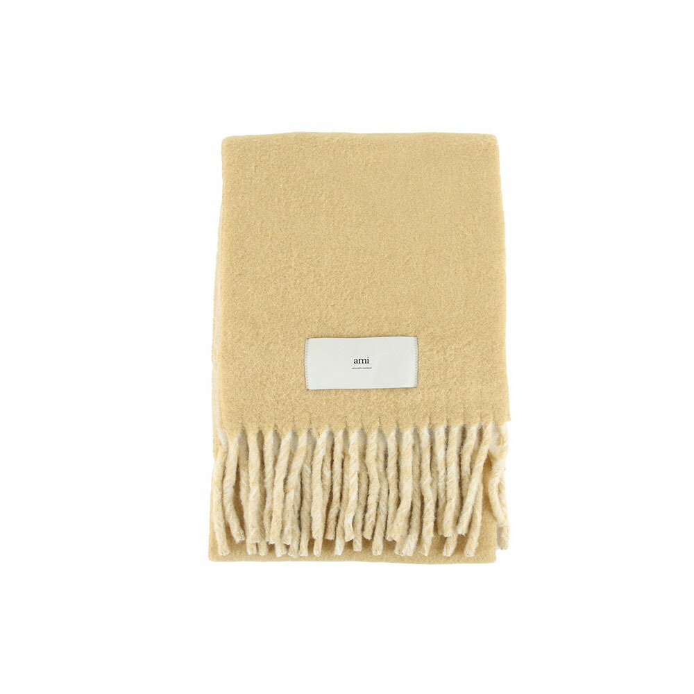 【新品未使用】Amiparis 正規品　ベージュ　マフラー AMI Alexandre Mattiussi アミパリス マフラー メンズ AMI PARIS ロゴ