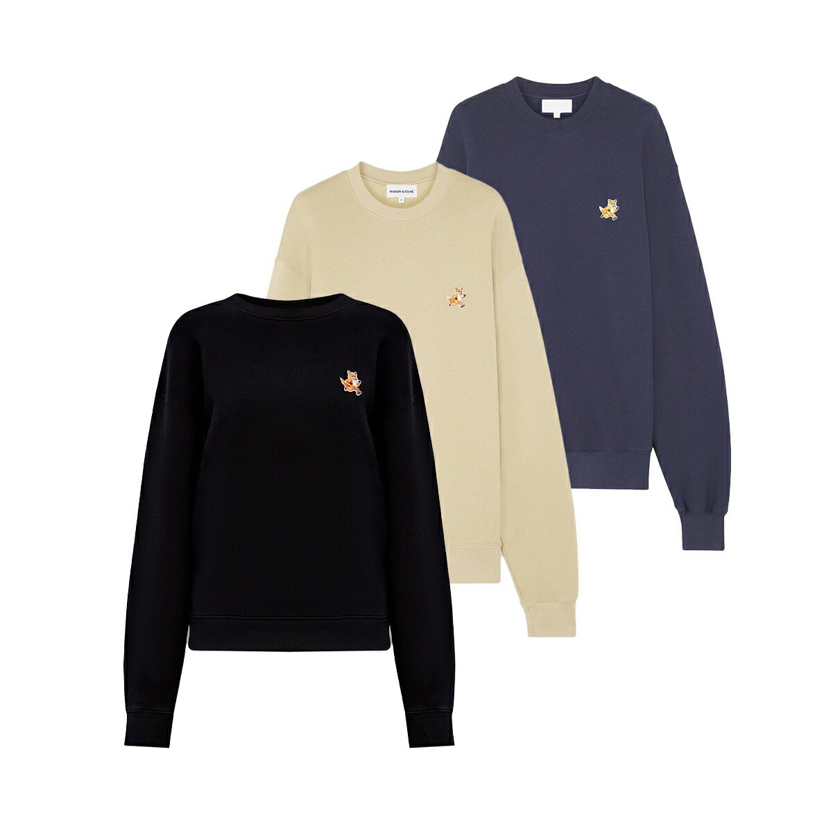 Maison Kitsune｜メゾンキツネ SPEEDY FOX  PATCH 稲荷 継ぎ切れ  トレーナー MW00309KM0307 レデイーズファッション【貨物輸送無料】【外国で通信販売】【置き目品】