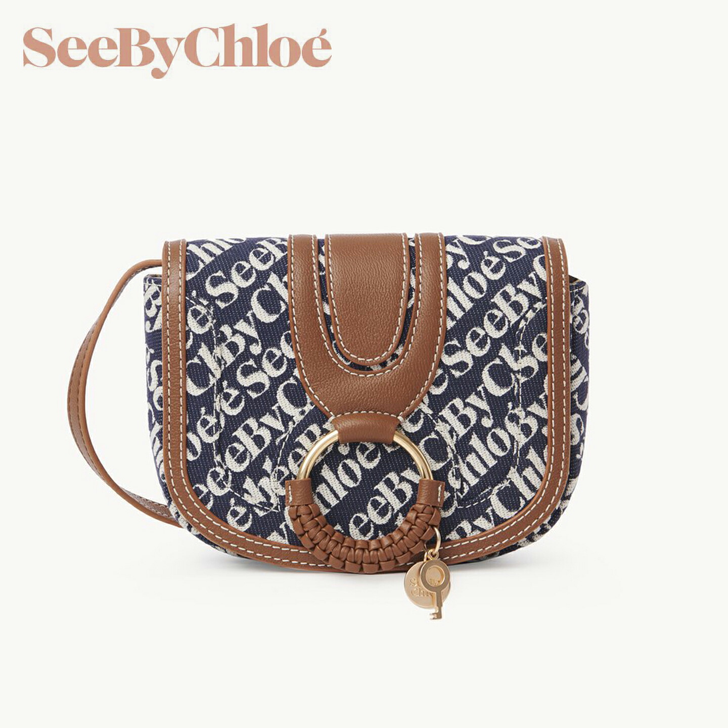 SEE BY CHLOE｜シーバイクロエ HANA ミニバッグ CHS21AS90198249Q ショルダー ネイビー 肩掛け 斜め掛け レザー レディース 【送料無料】【海外通販】【正規品】