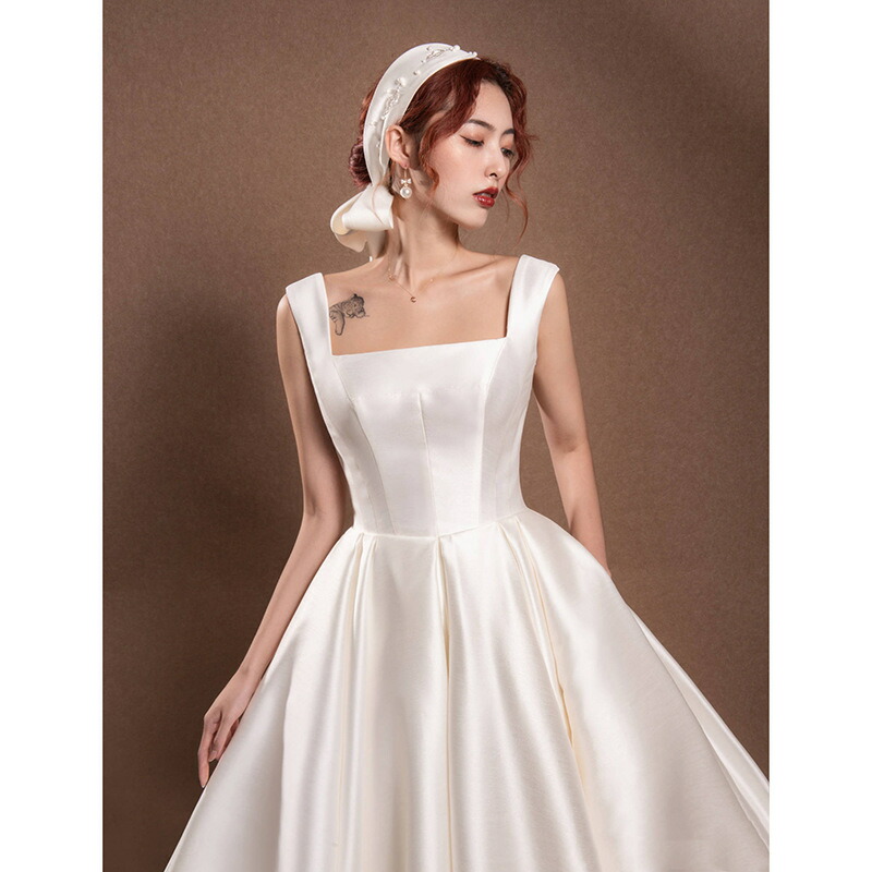 ノースリーブ ウェディングドレス 結婚式 ロングドレス シンプル パーティードレス 蝶結び 海外挙式ドレス 花嫁 ブライダル フォーマルドレス 可愛い 前撮り 披露宴 レディースドレス 高級感 撮影 食事会 ハネムーンフォト 謝恩会 お呼ばれ 上品