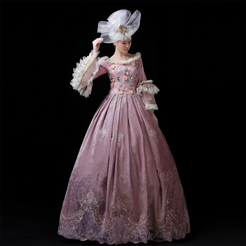 【送料無料 帽子付き】ステージ衣装 宮廷ドレス 中世ヨーロッパ風 高級感 豪華ドレス プリンセスドレス 洋風ドレス 中世貴族風お姫様ドレス 宮廷装 復古風 マキシ丈ワンピース 貴族風ドレス 中世ヨーロッパ風 オペラ声楽 撮影 合唱 演奏会 発表会 オーダーメイド