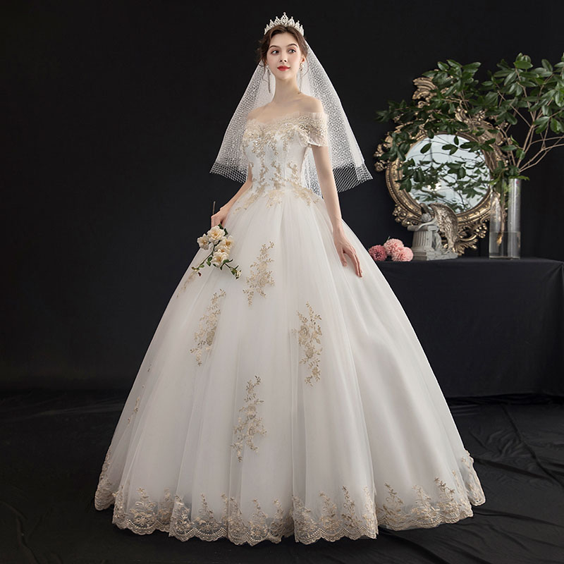 wedding dress ウェディングドレス 花嫁 ロングドレス 二次会 ブライダル 結婚式 プリンセスドレス フォーマルドレス オフショルダー 挙式 お嬢様 優雅 淑女 綺麗 海外撮影 お呼ばれ 小きいサイズ セミオーダー/編み上げ