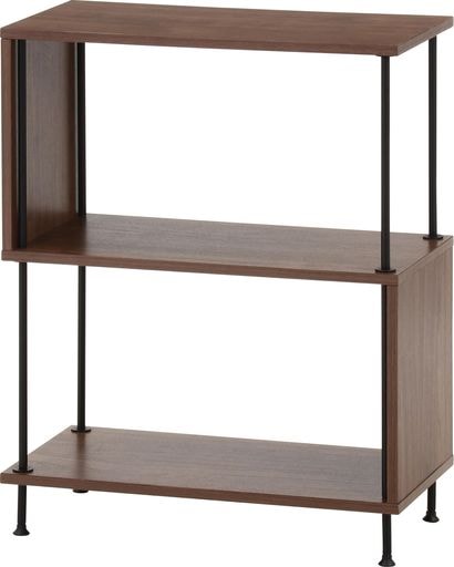 ディスプレイラック オープンラック 3段 幅60×奥行30×高さ74.5CM ミドルブラウン S字ラック 収納棚 アジャスター付き ツイストロック EZBO 71874