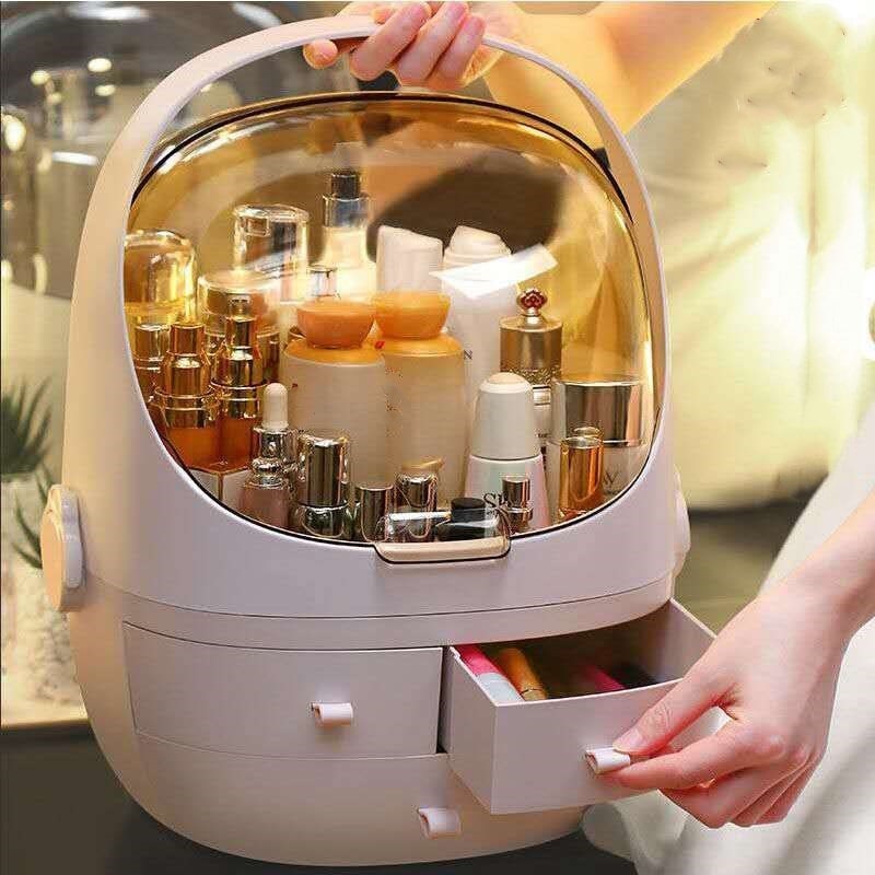 メイクボックス コスメボックス 化粧品収納 多機能 持ち運び 小物入れ 防塵 防水 美容 大容量 卓上収納 アクセサリー プレゼント 洗面所 母の日