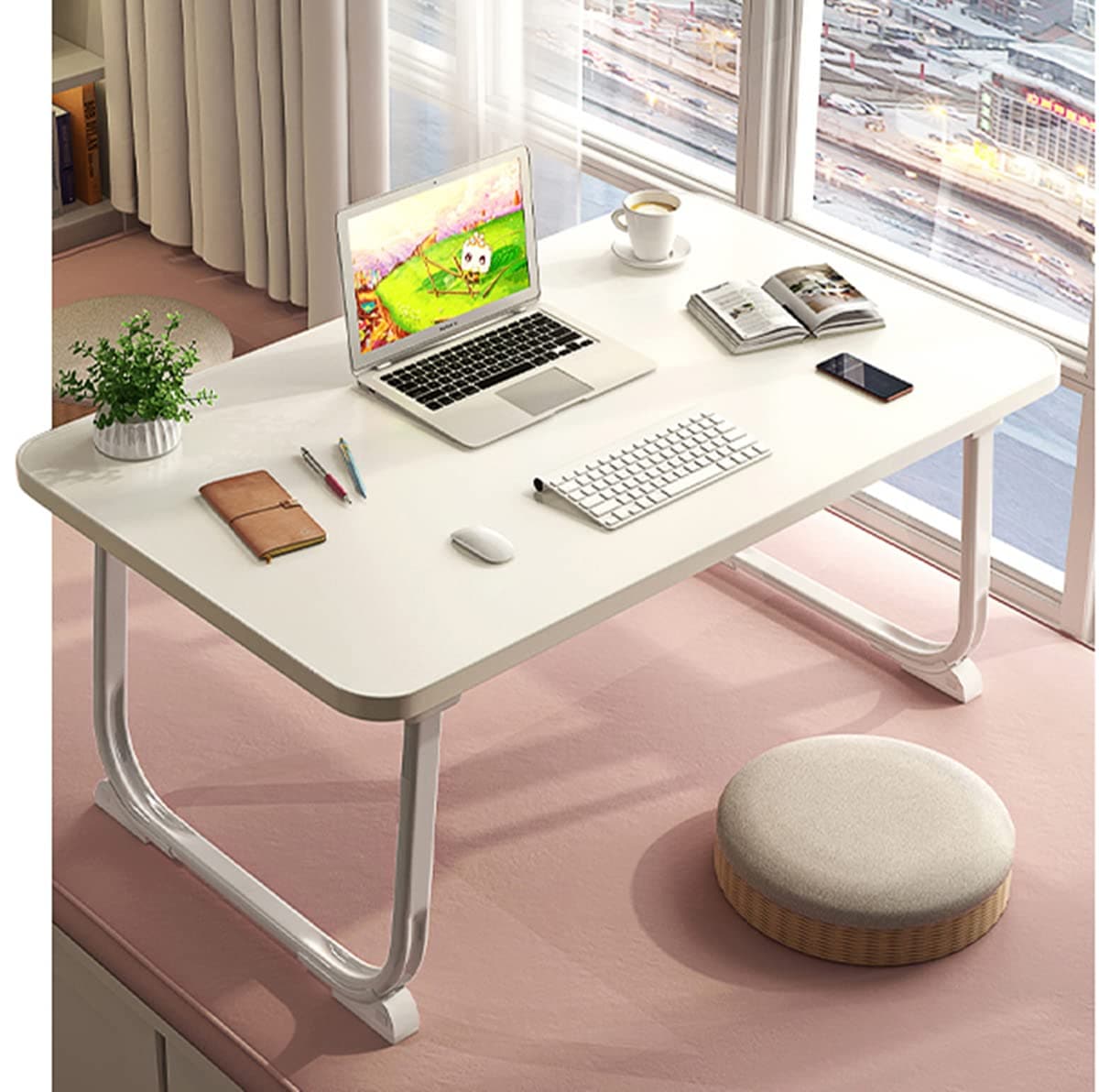 L STYLE 折りたたみテーブル 折り畳みテーブル ローテーブル おりたたみテーブル ベッドテーブル パソコンデスク座卓 折りたたみミニテーブル テーブル 一人暮らし 多機能 ラップテーブル サイド