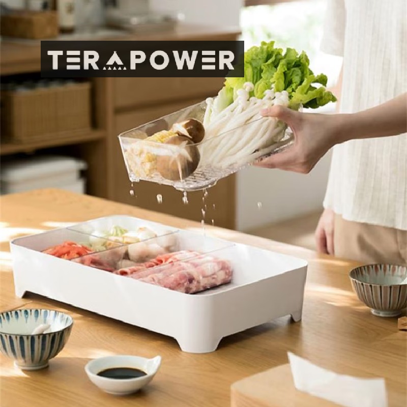 現代早い者勝ち トッピング 料理皿 鮮度保持 水切りトレー 収納 スペア 抜きデザイン 家庭用 鍋 多機能 専用 盛り合わせ コマ割り収納 取り外し可能