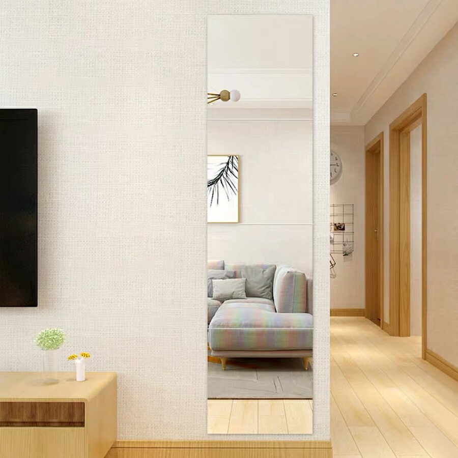 市場 姿見鏡 ガラス製 高精細 4枚セット 全身鏡 飛散防止 貼る鏡 貼る 離れても歪みなく 26ｘ26cm ウォールミラー