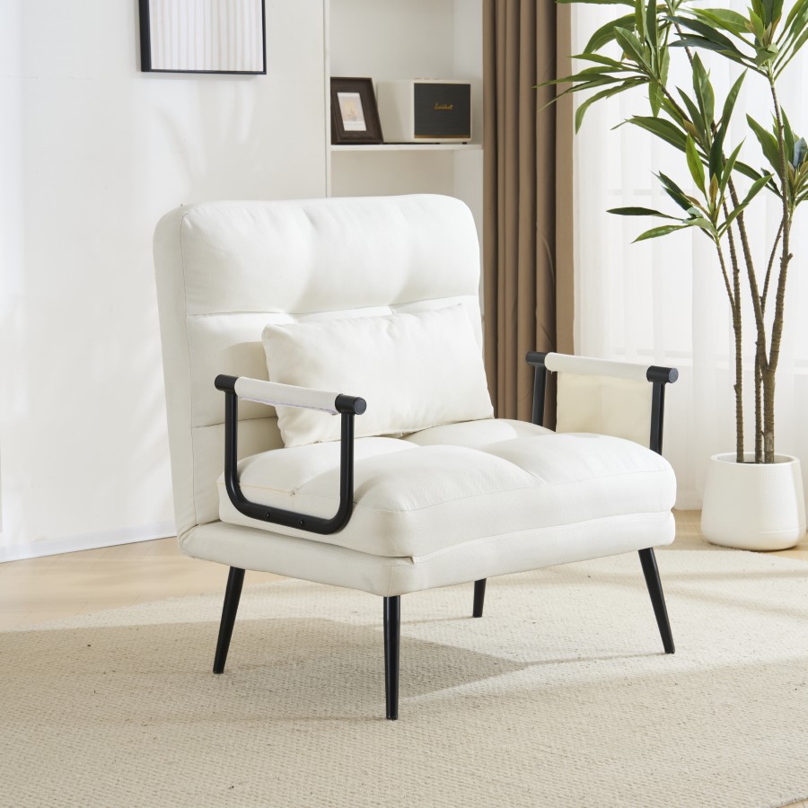 【15%OFF!マラソン限定】ソファベッド 折りたたみ 3WAY ファブリック生地 カウチソファー 肘付き 一人掛け カウチ リクライニング 一人暮らし 組立品