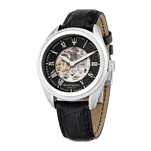 Maserati 腕時計 マセラティ Traguardo 45mm R8821112003 男性用 自動巻き スケルトン 文字盤 ブラック 機械式 プレゼント 贈り物|BUBUSHOP