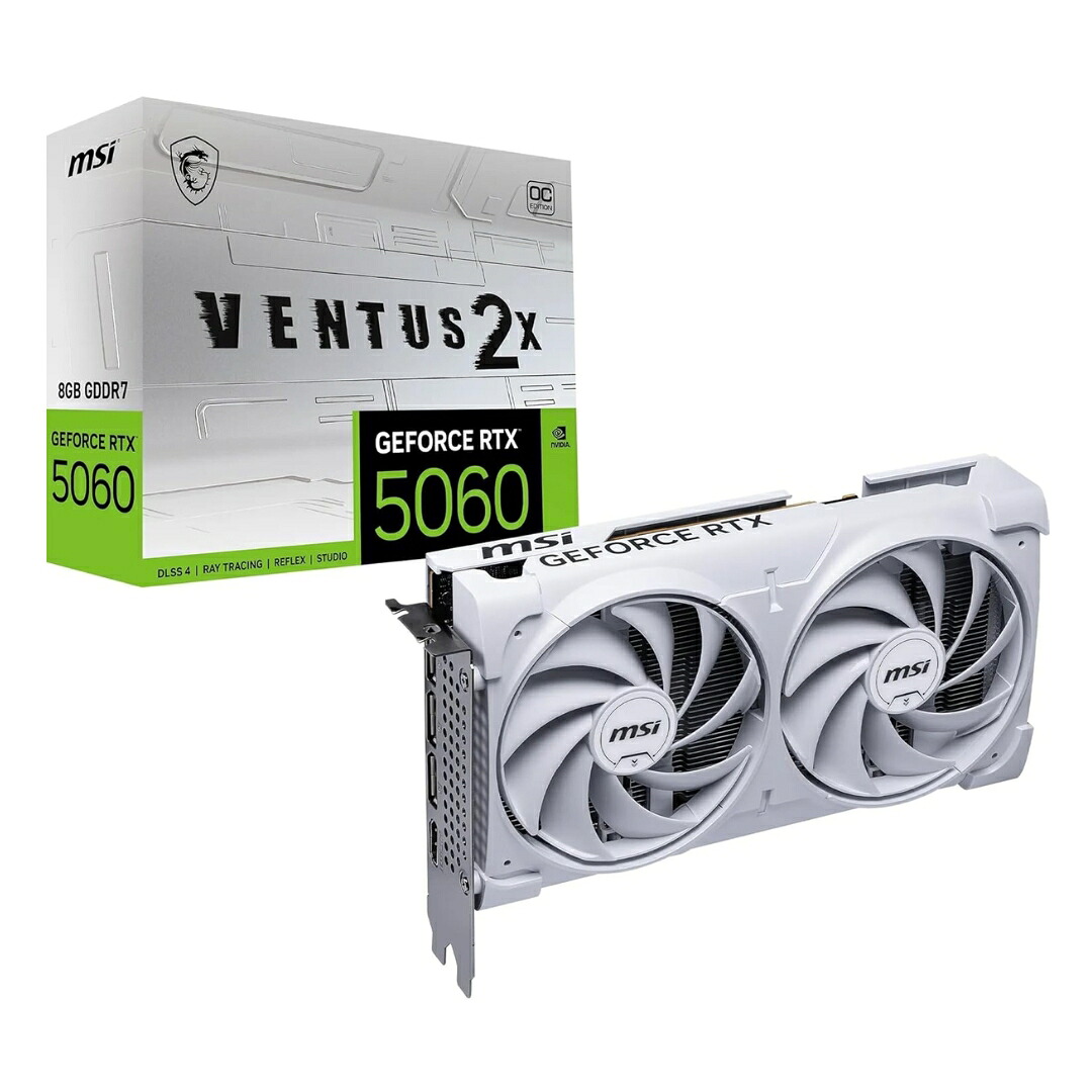 MSI GeForce RTX 5060 8G VENTUS 2X OC WHITE グラフィクスゲーム盤 VD9186
