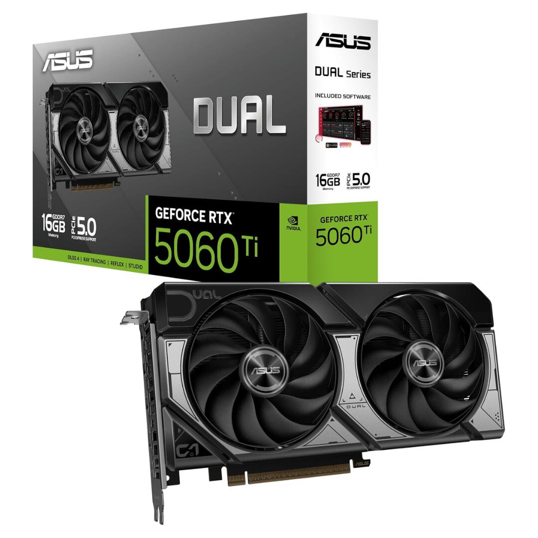 ASUS NVIDIA GeForce RTX 5060 Ti グラフィックゲーム盤 DUAL-RTX5060TI-O16G 16GB GDDR7