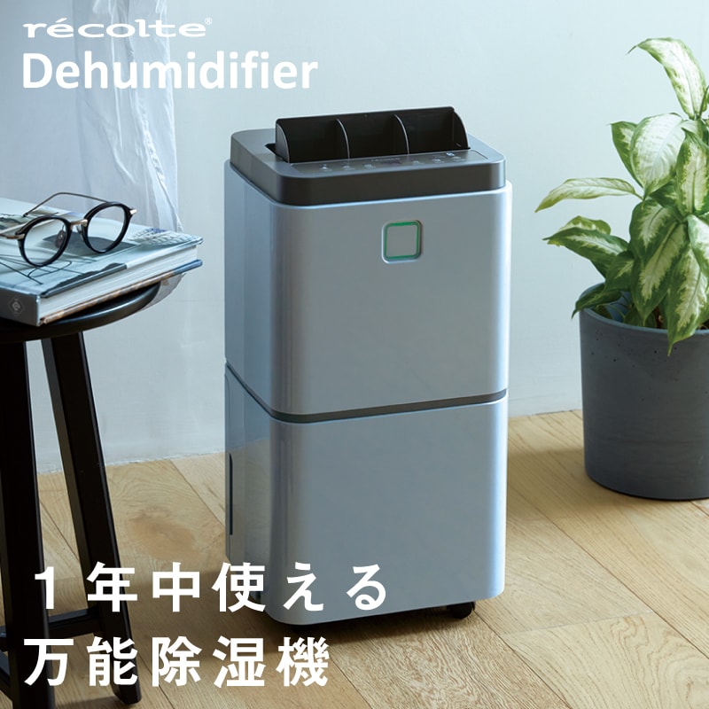 乾燥器 結露 湿気とり 除湿乾燥機 梅雨 防犯対策 レコルト おしゃれ家電 チャイルドロック お手入れ簡単 霜取り機能 ルーバー 湿気対策 二人暮らし Pm2 5対策 花粉対策 便利 一人暮らし 新婚 家族 おすすめ Rdh 1 レコルト 部屋干し除湿器 Recolte Dehumidifier Gray