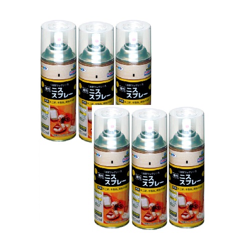 アサヒペン ニススプレー ４２０ＭＬ 透明（クリヤ） 内箱入り６本セット
