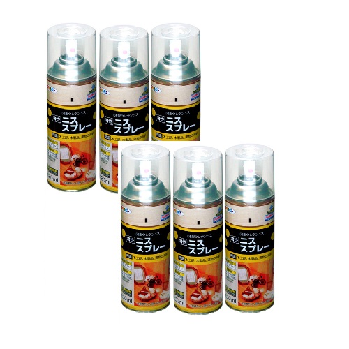 アサヒペン ニススプレー ４２０ＭＬ ツヤ消しクリヤ 内箱入り６本セット