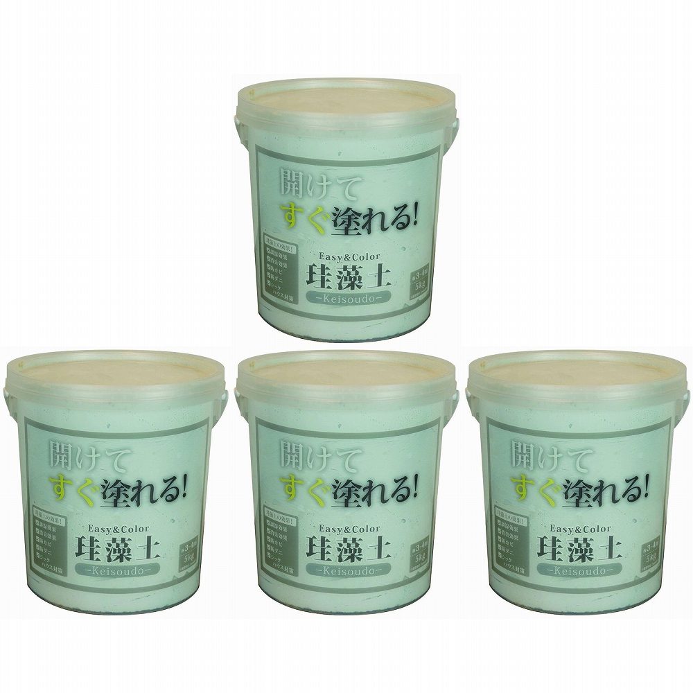 ワンウィル - EASY&COLOR - 珪藻土 - 5kg - ライトブルー 4個セット