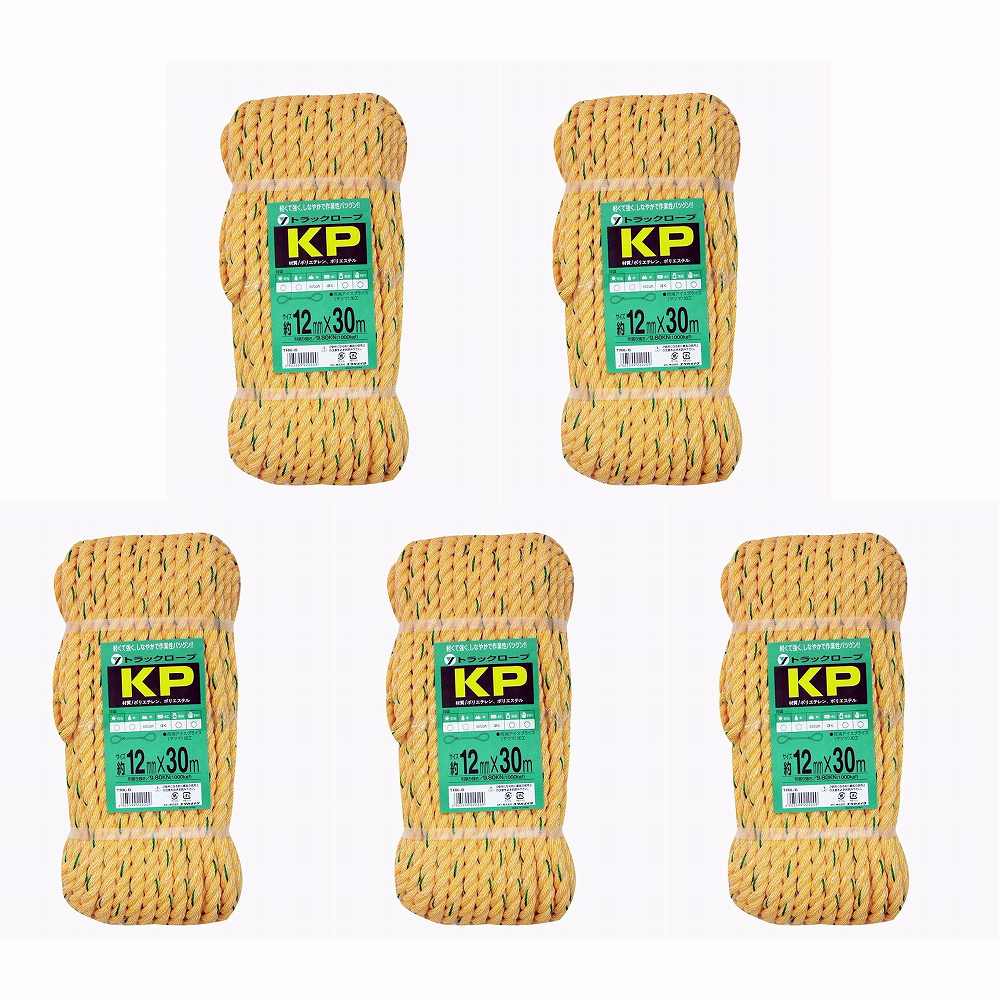 ユタカメイク　ロープ　ＫＰトラックロープ（ＯＢ）　１２×３０ 5個セット 13,691円
