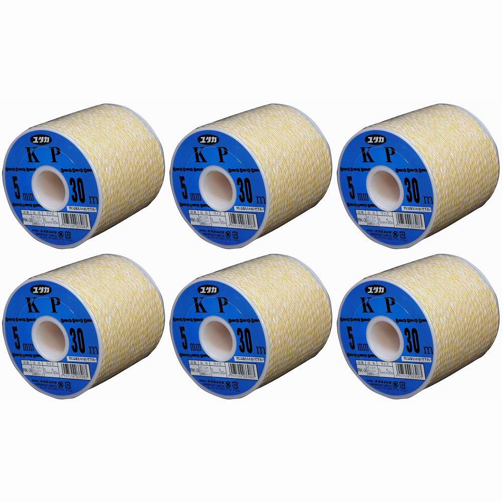 ユタカメイク　ロープ　ＫＰロープボビン巻　５φ×３０ｍ 6個セット