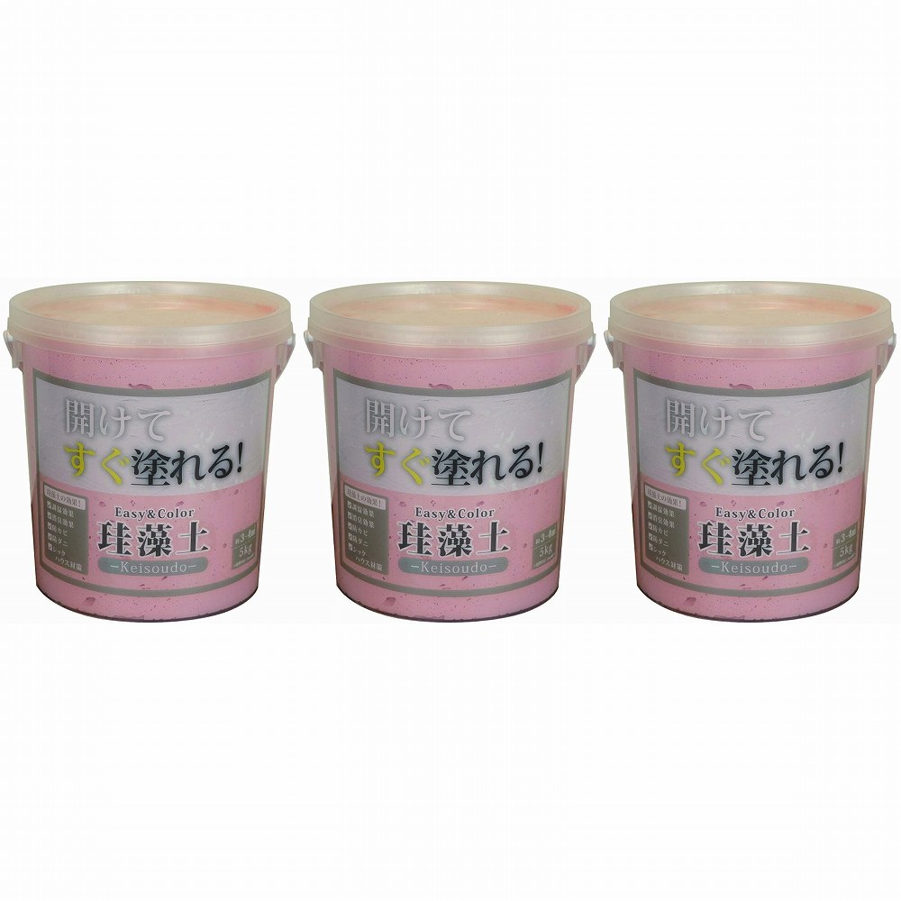 ワンウィル - ＥＡＳＹ＆ＣＯＬＯＲ - 珪藻土 - ５ｋｇ - ピンク 3個セット