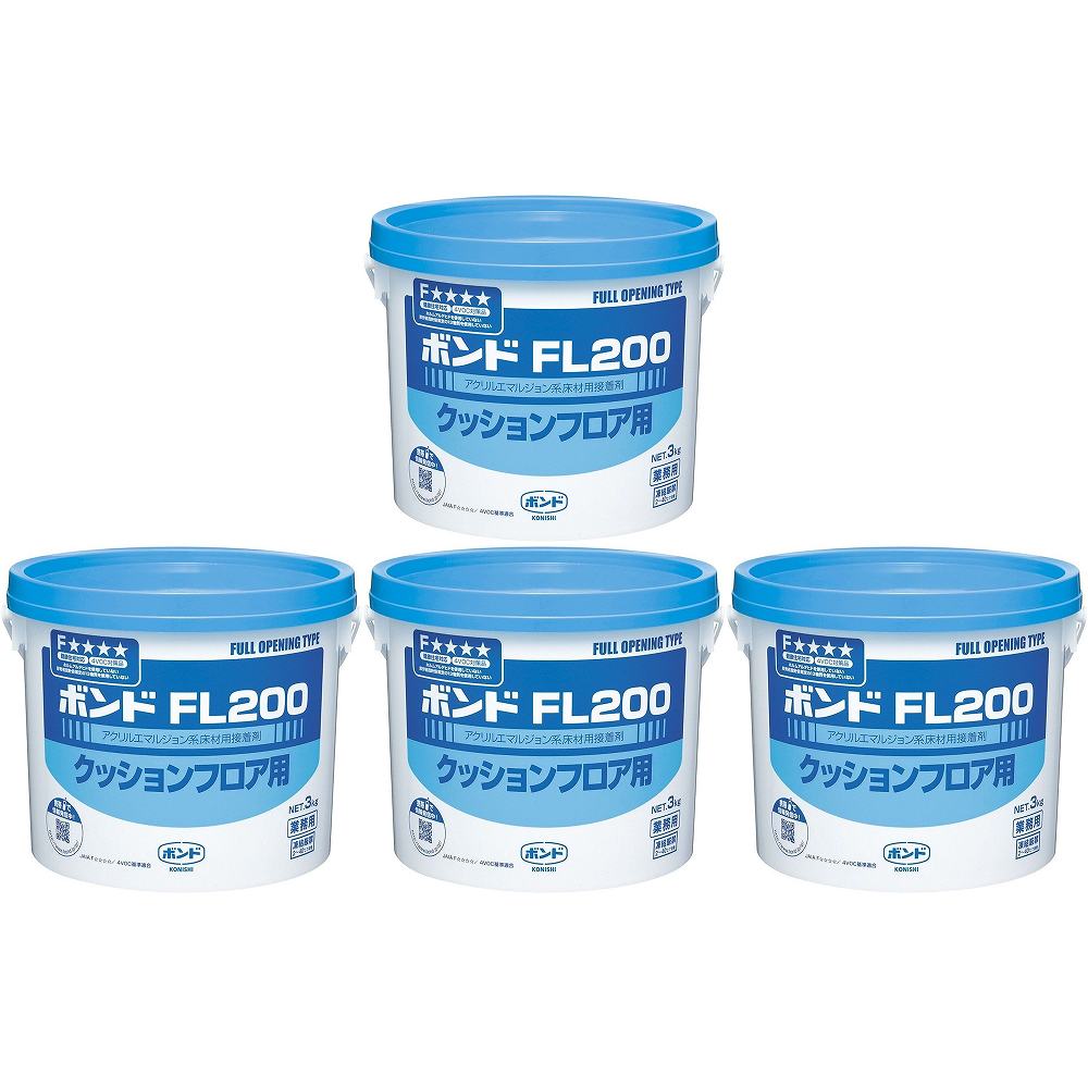 コニシ - ボンド FL200 クッション・フロア用 ポリ缶(3kg) 4個セット