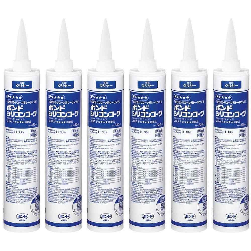 コニシ　シリコンコーク　クリヤー　３３０ｍｌ　＃５５３７８ 6個セット