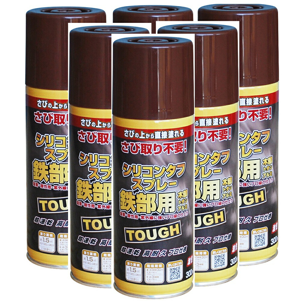 ニッペホームプロダクツ 油性シリコンタフスプレー チョコレート 300ML 日本ペイント ６本セット