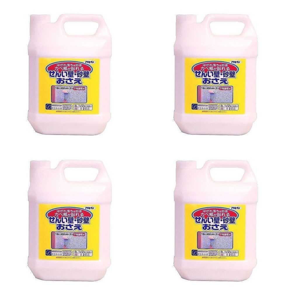 アサヒペン せんい壁砂壁おさえ ４Ｌ ７５２ 4缶書き割り