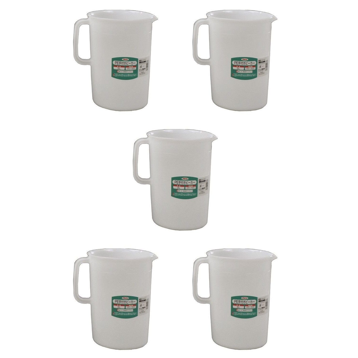 アサヒペン ＰＥ手付きビーカー ３Ｌ ３０１２－０６ 5個セット