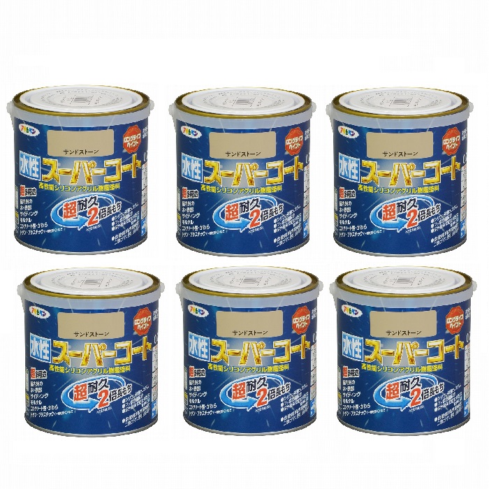 アサヒペン 水性スーパーコート ０．７Ｌ サンドストーン 6缶セット｜buckteeth shop 店 10,816円