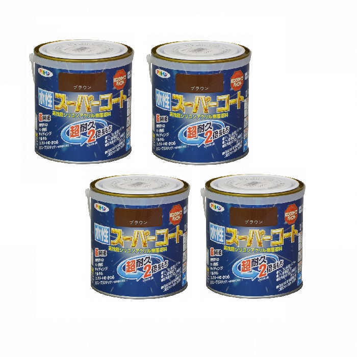 アサヒペン 水溶性百貨店厚地の外套 ０．７Ｌ 赤銅色 4缶仕かける 塗料缶・ペンキ-DIY・工具-塗装用品