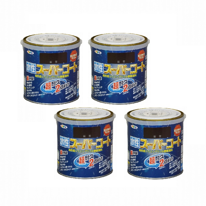 アサヒペン 水性スーパーコート ０．７Ｌ 新茶 4缶セット