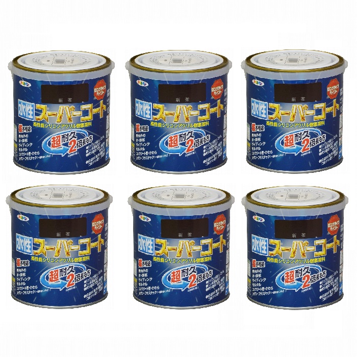 アサヒペン 水性スーパーコート 0.7L 新茶 6缶セット|buckteeth shop 店