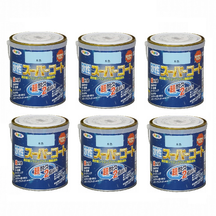 アサヒペン 水性スーパーコート 0.7L 水色 6缶セット|buckteeth shop 店