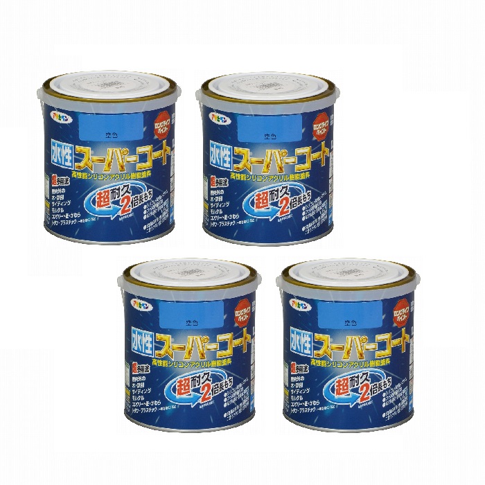 アサヒペン 水性スーパーコート ０．７Ｌ 空色 4缶セット