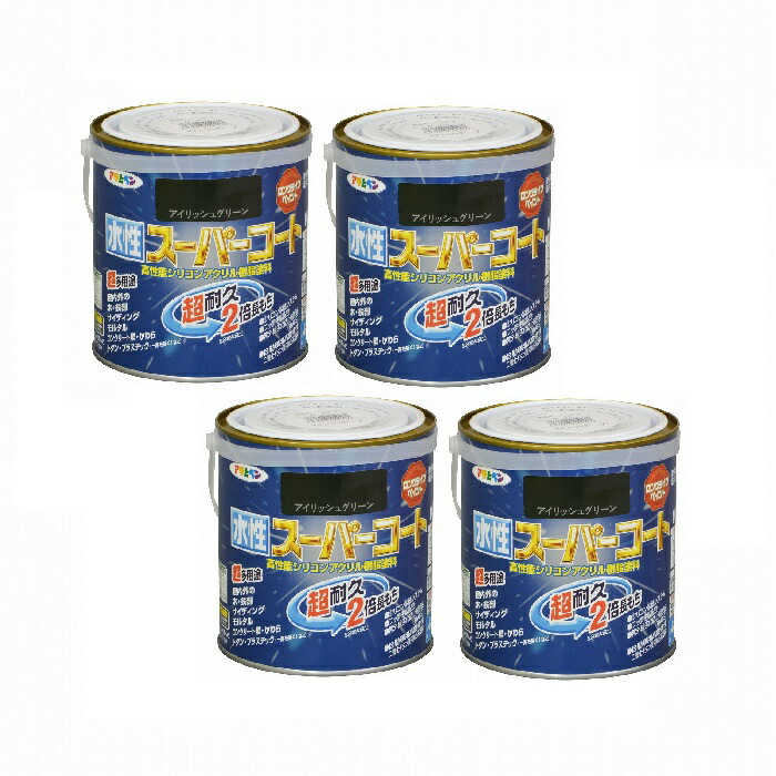 アサヒペン 水性スーパーコート ０．７Ｌ アイリッシュグリーン 4缶セット 6,698円