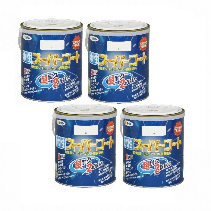 アサヒペン 水性スーパーコート １．６Ｌ 白 4缶セット