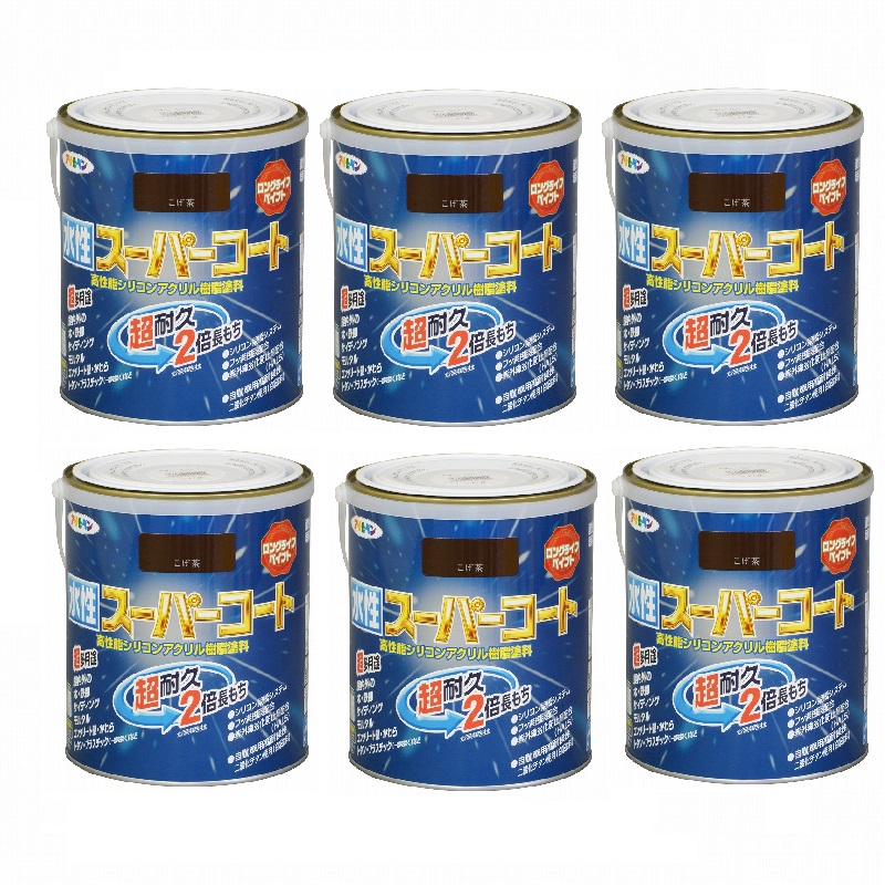 アサヒペン 水溶性百貨店厚地の外套 １．６Ｌ こげ茶 6缶仕かける 塗料缶・ペンキ-花・ガーデン・DIY