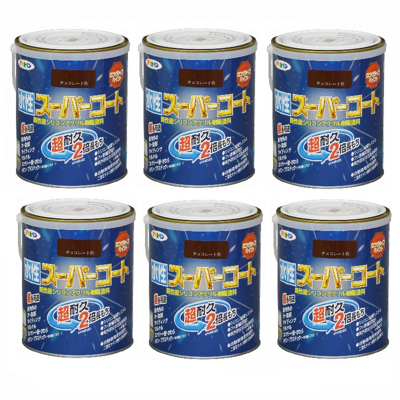 アサヒペン 水溶性百貨店厚地の外套 １．６Ｌ 黒茶 6缶仕かける 塗料缶・ペンキ-DIY・工具-花・ガーデン・DIY