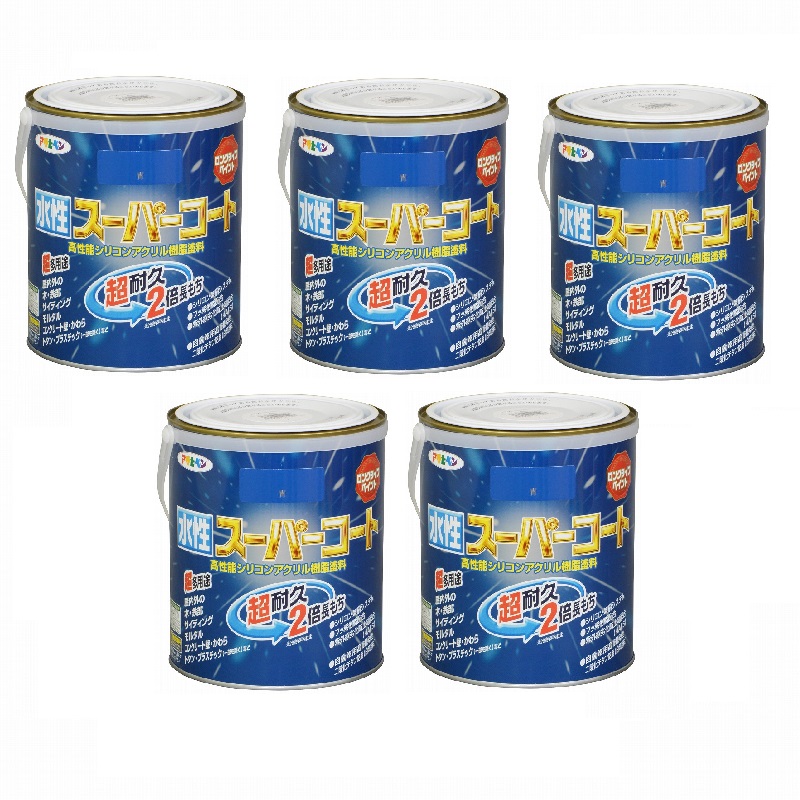 アサヒペン 水溶性百貨店厚地の外套 １．６Ｌ 青 5缶仕掛ける