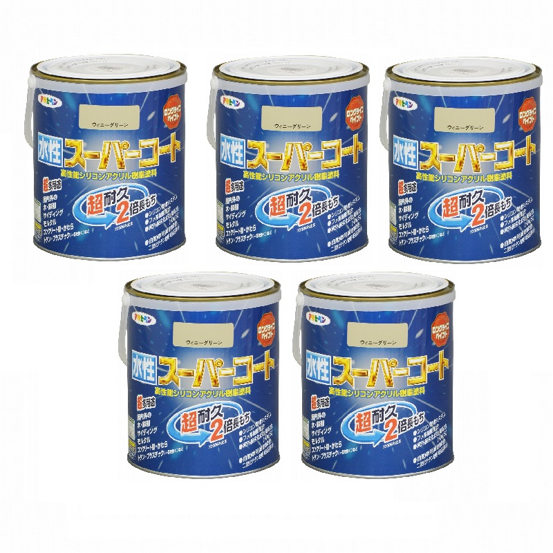 アサヒペン 水溶性百貨店厚地の外套 １．６Ｌ ウィニーグリーン 5缶仕掛ける