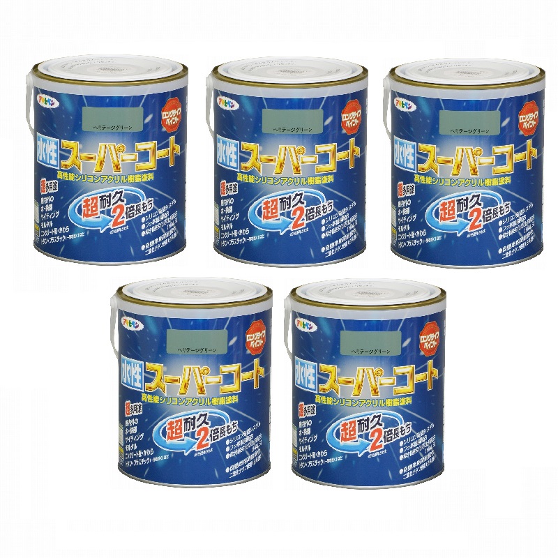 アサヒペン 水溶性百貨店厚地の外套 １．６Ｌ ヘリテージグリーン 5缶仕掛ける