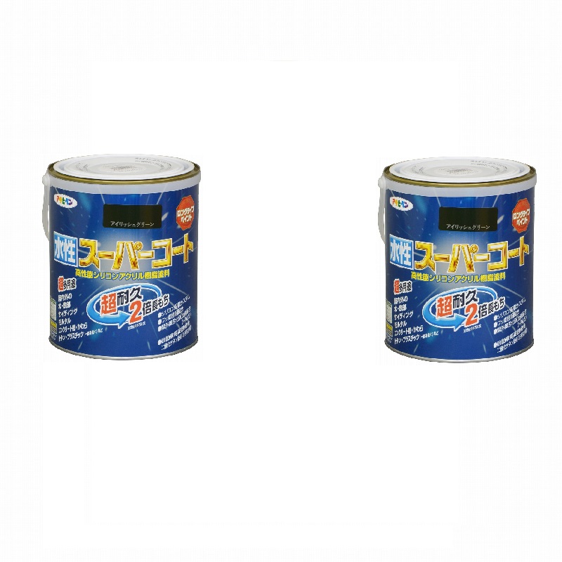 アサヒペン 水性スーパーコート １．６Ｌ アイリッシュグリーン 2缶セット