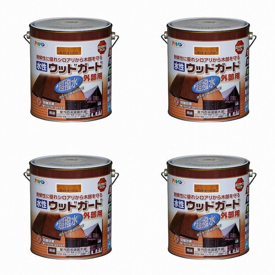 アサヒペン 水溶性材木差し固める外の方用 ３Ｌ ともし火オーク材 ０２ 4缶仕かける 花・ガーデン・DIY-DIY・工具-塗装用品