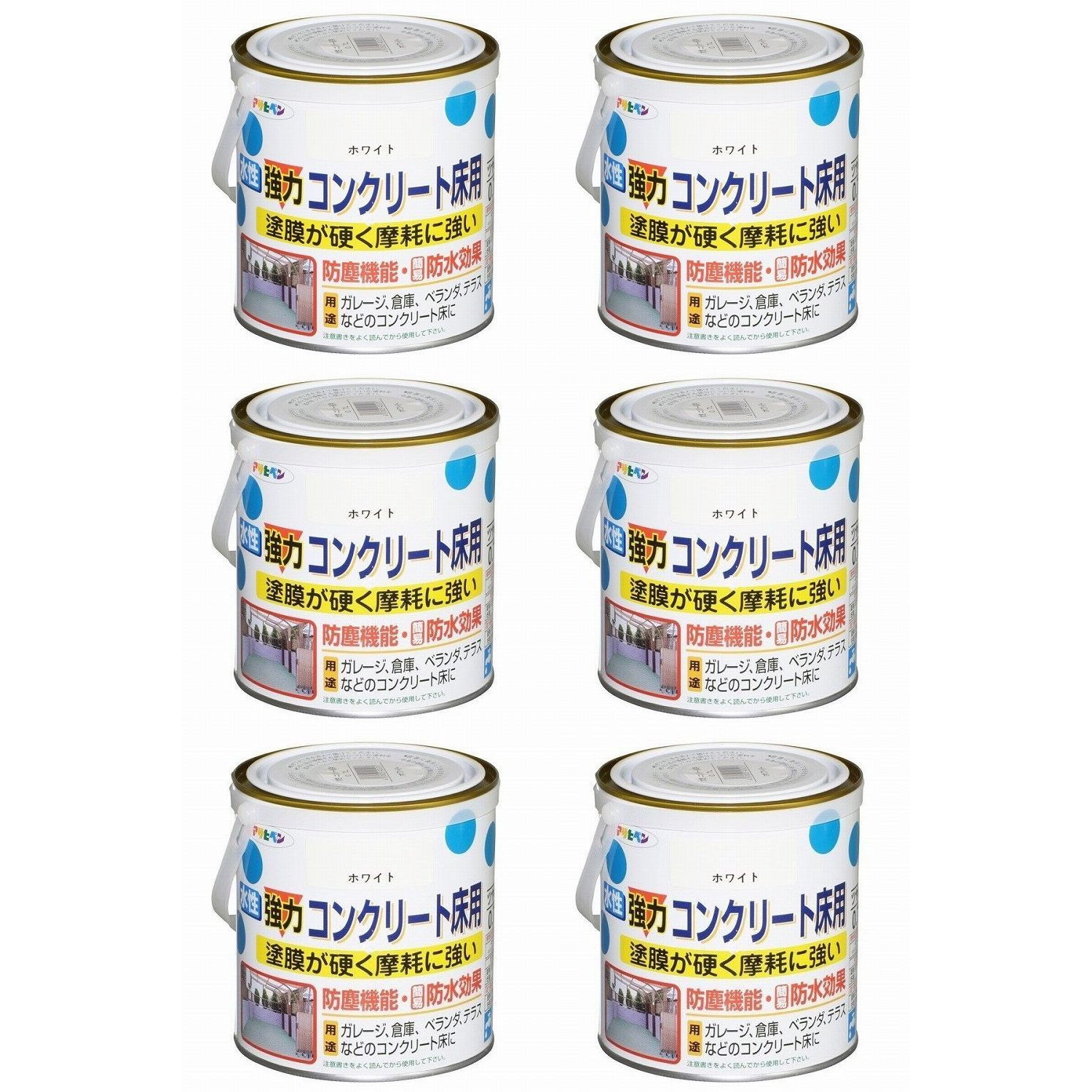 アサヒペン 水性コンクリート床用 ０．７Ｌ ホワイト 6缶セット