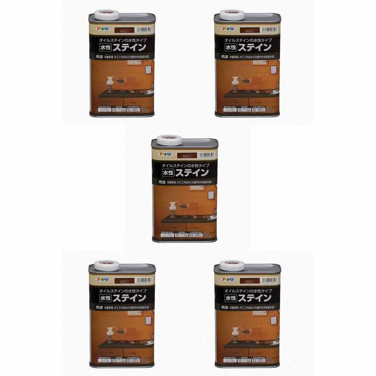 アサヒペン 水性ステイン １Ｌ マホガニー 5缶セット 7,301円