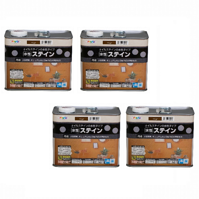 アサヒペン 水性ステイン ２Ｌ チーク 4缶セット｜buckteeth shop 店