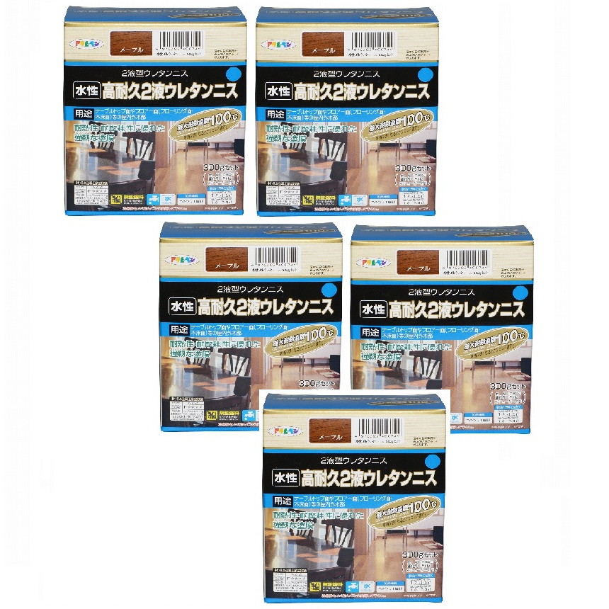 アサヒペン 水性２液ウレタンニス ３００Ｇセット メープル 5缶セット 10,105円