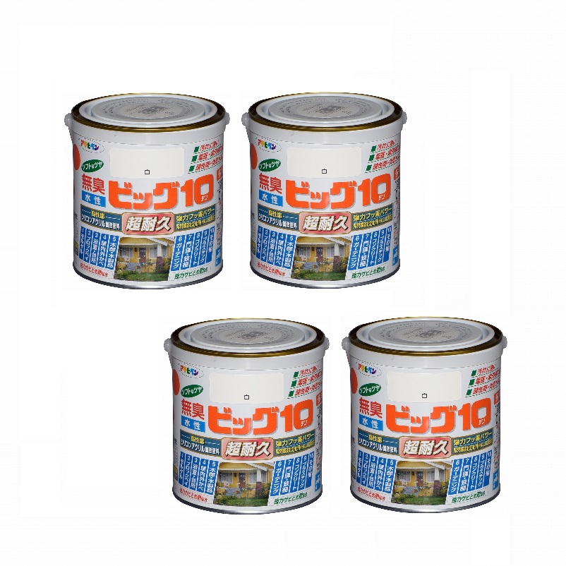 アサヒペン 水性ビッグ１０多用途 ０．７Ｌ ２１６白 4缶セット｜buckteeth shop 店