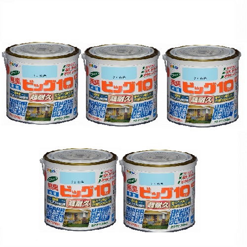 アサヒペン 水性ビッグ１０多用途 ０．７Ｌ ２１４水色 5缶セット｜buckteeth shop 店