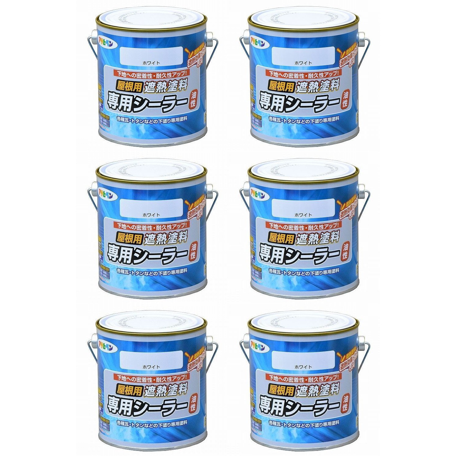 アサヒペン 大屋根用遮熱絵の具専用シーラー ０．７Ｌ 白いこと 6缶仕掛ける